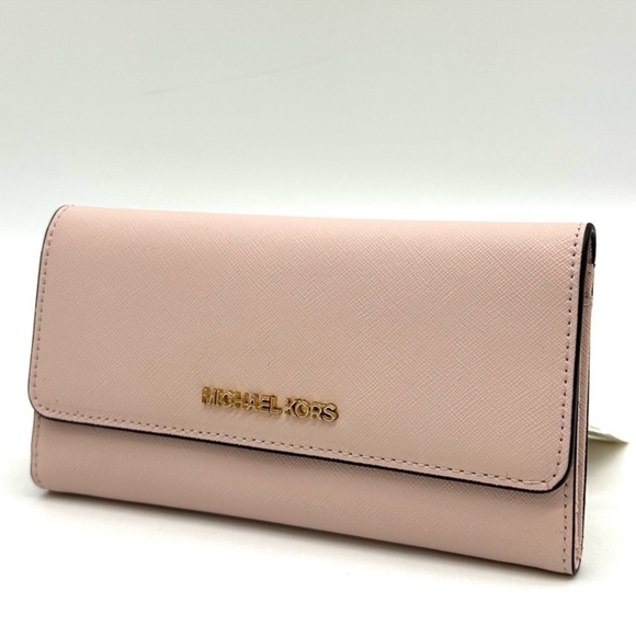 Michael Kors Large Trifold Wallet Vanilla/Brown - Picture 1 of 10